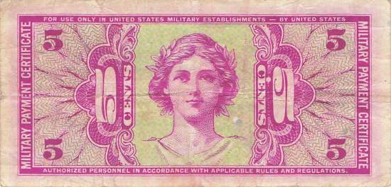 USA MPC Series 541 p.M36 5 Cents 1958 F